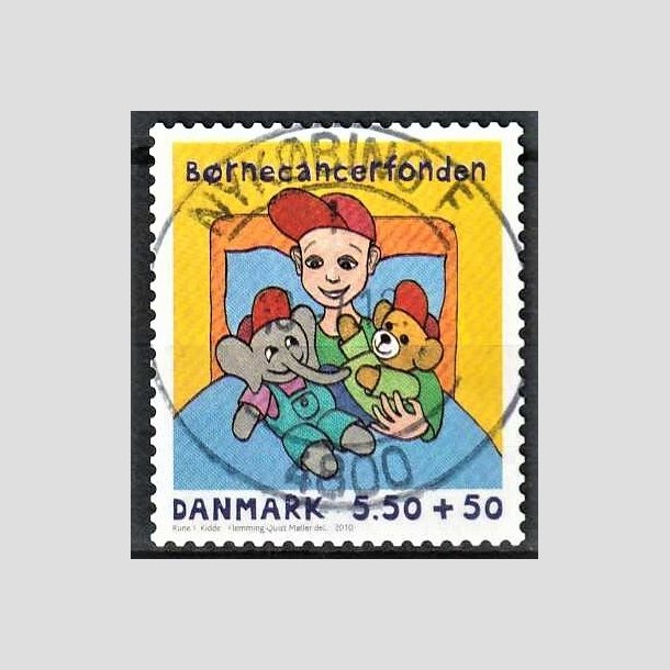 FRIMRKER DANMARK | 2010 - AFA 1605E - Brnecanserfonden - 5,50 + 0,50 Kr. flerfarvet - Pragt Stemplet Nykbing F