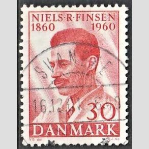 FRIM�RKER DANMARK | 1960 - AFA 387 - Niels R. Finsen - 30 �re r�d - Pragt Stemplet Svaneke