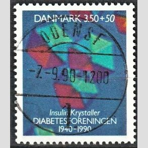FRIMRKER DANMARK | 1990 - AFA 977 - Diabetesforeningen - 3,50 Kr. + 50 re flerfarvet - Lux Stemplet Odense