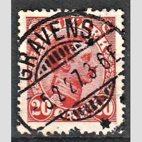 FRIMRKER DANMARK | 1925-26 - AFA 147 - Chr. X 20 re rd - Lux Stemplet Gravens