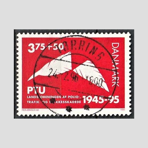 FRIMRKER DANMARK | 1995 - AFA 1096 - PTU - 3,75 Kr. + 50 re rd - Pragt Stemplet Trring