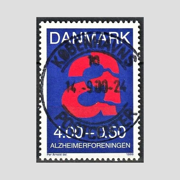 FRIMRKER DANMARK | 1999 - AFA 1220 - Alzheimerforeningen - 4,00 Kr. + 0,50 re rd/bl - Pragt Stemplet