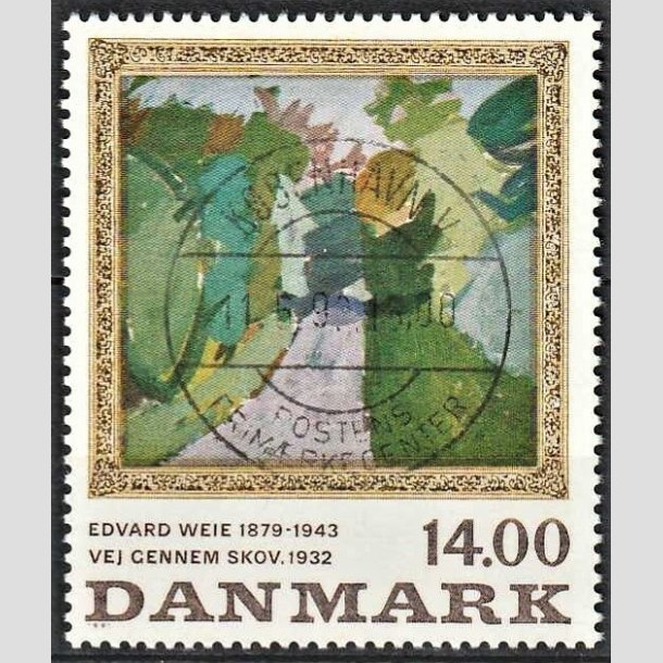 FRIMRKER DANMARK | 1991 - AFA 1006 - Edvard Weie - 14,00 Kr. flerfarvet - Pragt Stemplet