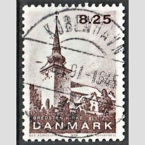 FRIMRKER DANMARK | 1990 - AFA 976 - Jyske landsbykirker - 8,25 Kr. brun - Lux Stemplet