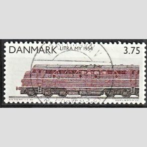FRIM�RKER DANMARK | 1991 - AFA 987 - Lokomotiver - 3,75 Kr. r�dbrun/sort - Pragt Stemplet