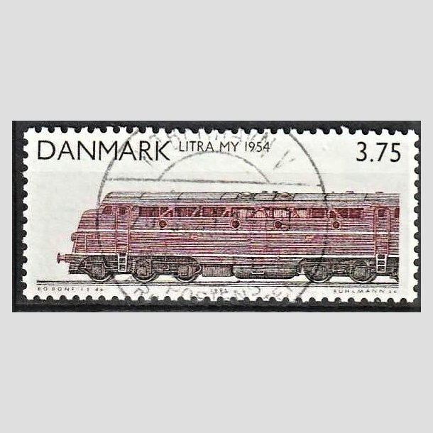 FRIMRKER DANMARK | 1991 - AFA 987 - Lokomotiver - 3,75 Kr. rdbrun/sort - Pragt Stemplet