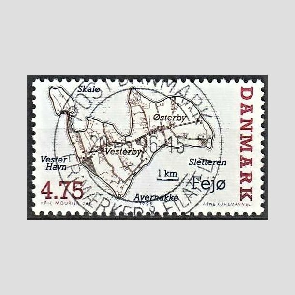 FRIMRKER DANMARK | 1995 - AFA 1087 - Danske smer - 4,75 Kr. flerfarvet - Pragt Stemplet 