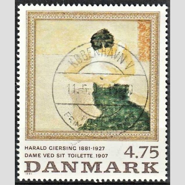 FRIMRKER DANMARK | 1991 - AFA 1005 - Harald Giersing - 4,75 Kr. flerfarvet - Pragt Stemplet