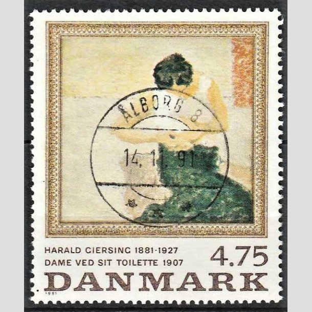 FRIMRKER DANMARK | 1991 - AFA 1005 - Harald Giersing - 4,75 Kr. flerfarvet - Pragt Stemplet