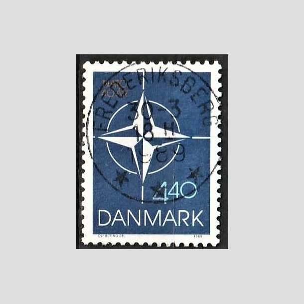 FRIMRKER DANMARK | 1989 - AFA 934 - Danmark i NATO 40 r. - 4,40 Kr. flerfarvet - Pragt Stemplet Frederiksberg