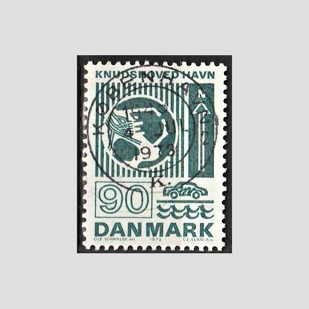 FRIMRKER DANMARK | 1972 - AFA 537 - Trafiktekniske anlg - 90 re blgrn - Pragt Stemplet Kbenhavn