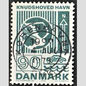 FRIM�RKER DANMARK | 1972 - AFA 537 - Trafiktekniske anl�g - 90 �re bl�gr�n - Pragt Stemplet K�benhavn