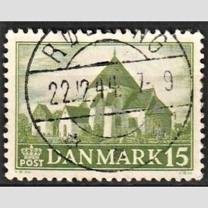 FRIM�RKER DANMARK | 1944 - AFA 286 - Landsbykirker - 15 �re gr�n - Pragt Stemplet R�dding