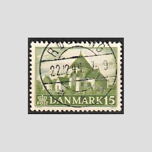 FRIMRKER DANMARK | 1944 - AFA 286 - Landsbykirker - 15 re grn - Pragt Stemplet Rdding