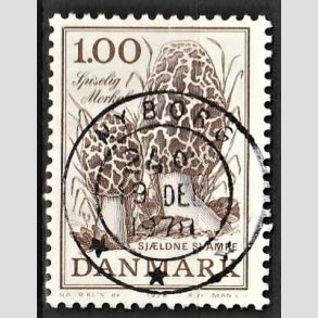 FRIM�RKER DANMARK | 1978 - AFA 669 - Sj�ldne svampe - 1,00 Kr. brun - Pragt Stemplet Nyborg