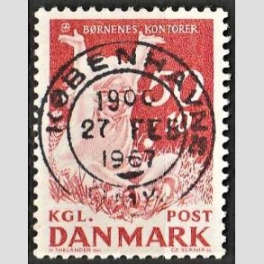 FRIMRKER DANMARK | 1965 - AFA 439F - Brnenes Kontor - 50 + 10 re rd - Lux Stemplet
