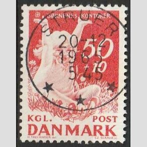 FRIMRKER DANMARK | 1965 - AFA 439F - Brnenes Kontor - 50 + 10 re rd - Lux Stemplet Struer