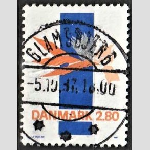FRIM�RKER DANMARK | 1987 - AFA 877 - Kunst - 2,80 Kr. flerfarvet - Pragt Stemplet Glamsbjerg