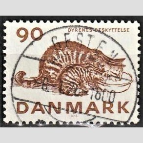 FRIM�RKER DANMARK | 1975 - AFA 605 - Dyrenes Beskyttelse 100 �r. - Pragt Stemplet Gesten