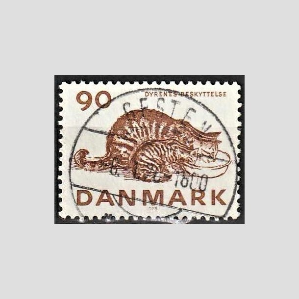 FRIMRKER DANMARK | 1975 - AFA 605 - Dyrenes Beskyttelse 100 r. - Pragt Stemplet Gesten