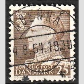 FRIMRKER DANMARK | 1963 - AFA 414 - Fr. IX 25 re brun - Lux Stemplet benr