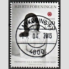 FRIMRKER DANMARK | 2012 - AFA 1714a - Hjerteforeningen - 8,00 Kr. + 50 re flerfarvet - Pragt Stemplet Nykbing F.