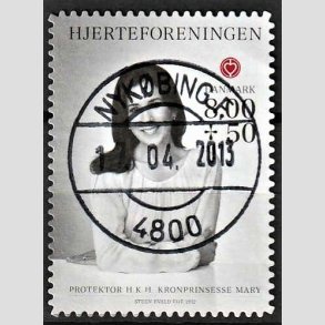 FRIMRKER DANMARK | 2012 - AFA 1714a - Hjerteforeningen - 8,00 Kr. + 50 re flerfarvet - Pragt Stemplet Nykbing F.