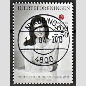 FRIMRKER DANMARK | 2012 - AFA 1714a - Hjerteforeningen - 8,00 Kr. + 50 re flerfarvet - Pragt Stemplet Nykbing F.
