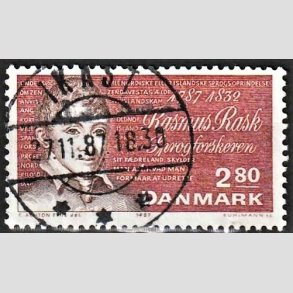 FRIM�RKER DANMARK | 1987 - AFA 892 - Rasmus Rask - 2,80 Kr. r�d - Pragt Stemplet Ikast
