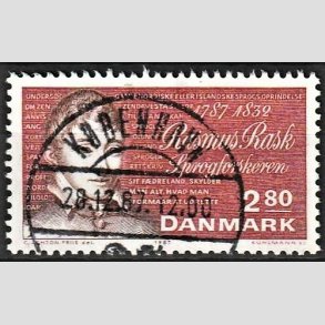 FRIM�RKER DANMARK | 1987 - AFA 892 - Rasmus Rask - 2,80 Kr. r�d - Pragt Stemplet K�benhavn