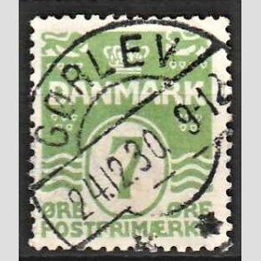FRIM�RKER DANMARK | 1926-30 - AFA 167 - B�lgelinie 7 �re lysgr�n - Lux Stemplet G�rlev