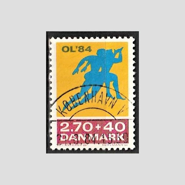 FRIMRKER DANMARK | 1984 - AFA 798 - Olympiske Lege 1984 - 2,70 Kr. + 40 re gul/rd/bl - Pragt Stemplet