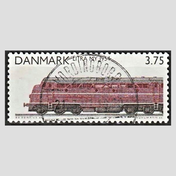 FRIMRKER DANMARK | 1991 - AFA 987 - Lokomotiver - 3,75 Kr. rdbrun/sort - Pragt Stemplet