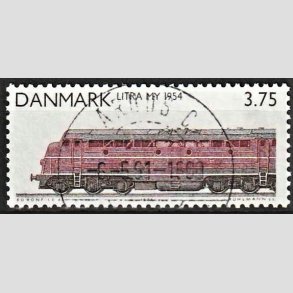 FRIM�RKER DANMARK | 1991 - AFA 987 - Lokomotiver - 3,75 Kr. r�dbrun/sort - Pragt Stemplet