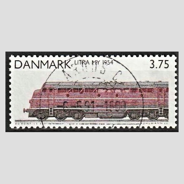 FRIMRKER DANMARK | 1991 - AFA 987 - Lokomotiver - 3,75 Kr. rdbrun/sort - Pragt Stemplet