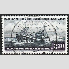 FRIM�RKER DANMARK | 1984 - AFA 811 - Fiskeri og s�fart - 3,30 Kr. sortbl�/violet - Pragt Stemplet Vordingborg