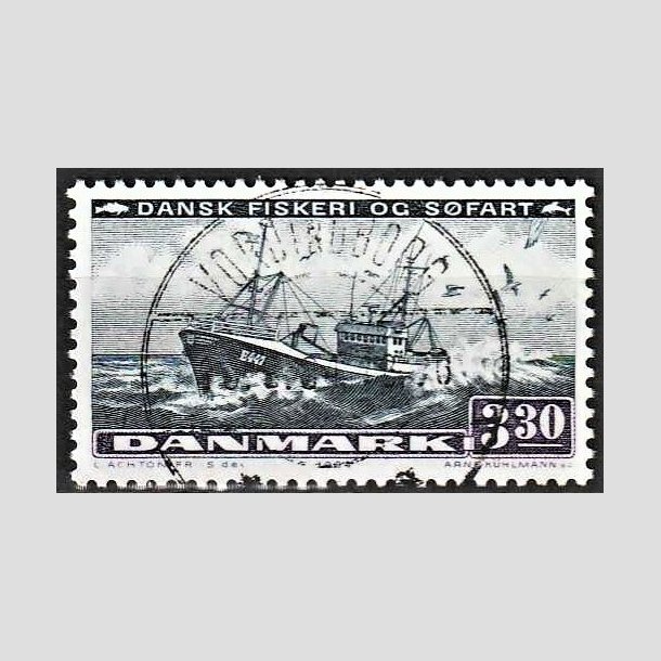 FRIMRKER DANMARK | 1984 - AFA 811 - Fiskeri og sfart - 3,30 Kr. sortbl/violet - Pragt Stemplet Vordingborg