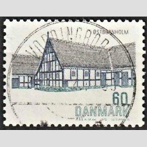 FRIM�RKER DANMARK | 1972 - AFA 539 - Dansk bygningskunst - 60 �re bl�/gr�n/sort - Pragt Stemplet Vordingborg