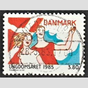 FRIM�RKER DANMARK | 1985 - AFA 828 - Ungdoms�r - 3,80 Kr. flerfarvet - Pragt Stemplet Vordingborg