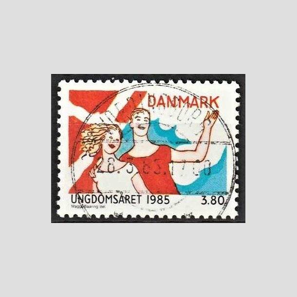 FRIMRKER DANMARK | 1985 - AFA 828 - Ungdomsr - 3,80 Kr. flerfarvet - Pragt Stemplet Vordingborg