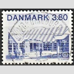 FRIM�RKER DANMARK | 1987 - AFA 883 - Europam�rker - 3,80 Kr. bl� - Pragt Stemplet Vordingborg