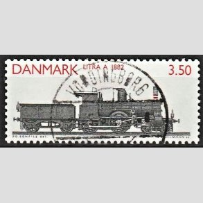 FRIM�RKER DANMARK | 1991 - AFA 986 - Lokomotiver - 3,50 Kr. r�d/sort - Pragt Stemplet