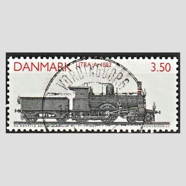 FRIMRKER DANMARK | 1991 - AFA 986 - Lokomotiver - 3,50 Kr. rd/sort - Pragt Stemplet Vordingborg