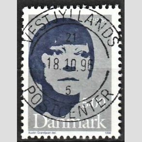 FRIM�RKER DANMARK | 1996 - AFA 1117 - Ber�mte kvinder - 5,00 kr. gr�/m�rkbl� - Pragt Stemplet