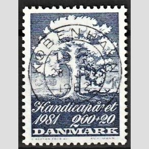 FRIMRKER DANMARK | 1981 - AFA 736 - Internationalt handicapr - 2,00 Kr. + 20 re bl - Lux Stemplet