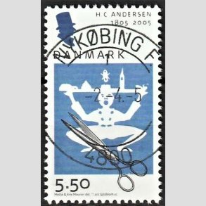 FRIM�RKER DANMARK | 2005 - AFA 1423 - H.C. Andersen - 5,50 Kr. Saks og klip - Pragt Stemplet 