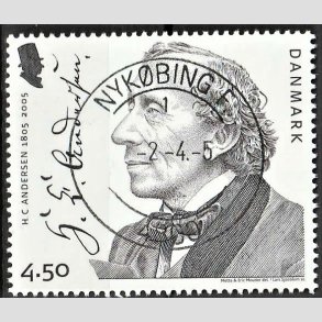 FRIM�RKER DANMARK | 2005 - AFA 1422 - H. C. Andersen - 4,50 Kr. portr�t - Pragt Stemplet 