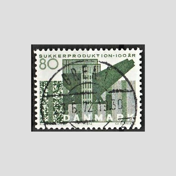 FRIMRKER DANMARK | 1971 - AFA 521 - Sukkerproduktion - 80 re grn - Lux Stemplet Gren