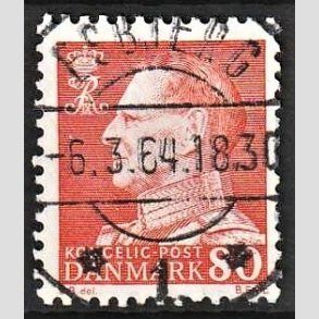 FRIMRKER DANMARK | 1961-62 - AFA 400 - Fr. IX 80 re orangegul - Lux Stemplet Esbjerg