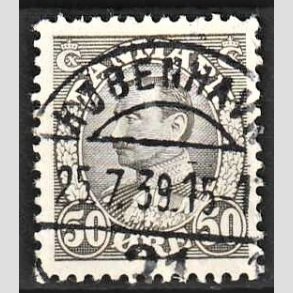 FRIMRKER DANMARK | 1934 - AFA 209 - Chr. X 50 re gr - Lux Stemplet 
